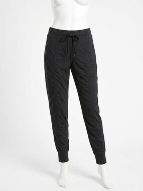 Athleta Black Attitude ll Mid Rise Jogger Drawstring Performance Yoga Gym Size 6
